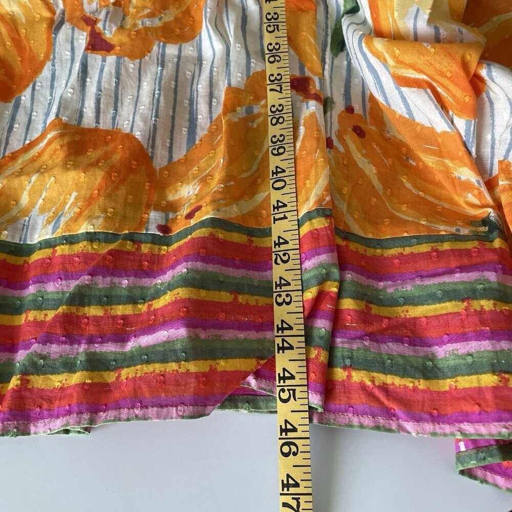 House Of Harlow 1960 Revolve Tropical Fruit Colorful Smocked Tiered Maxi Dress L - Picture 6 of 13
